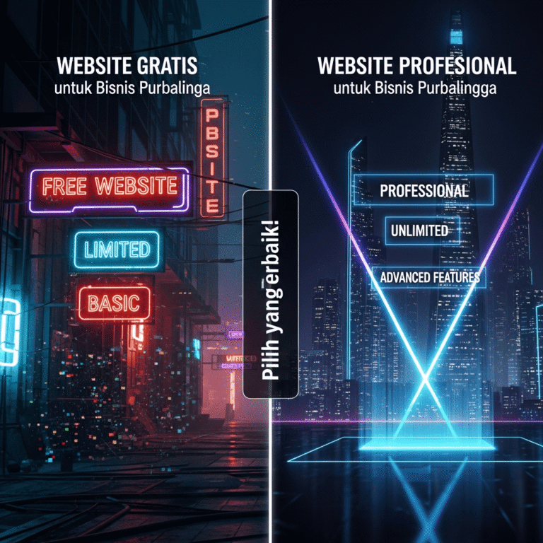 Perbandingan Website Gratis vs Profesional untuk Bisnis Purbalingga: Pilih yang Terbaik!